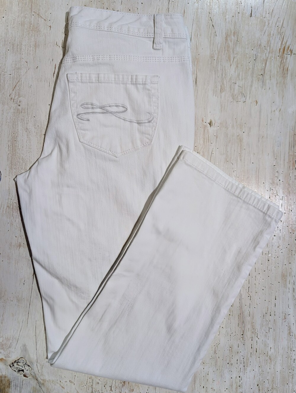 Style & co. White Jeans Straight Leg Mid-rise Classic Fit 5 pocket EUC